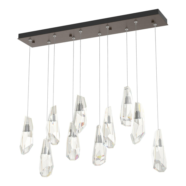 Hubbardton Forge 2022 Bronze Crystal Standard Luma 10-Light Large Crystal Pendant