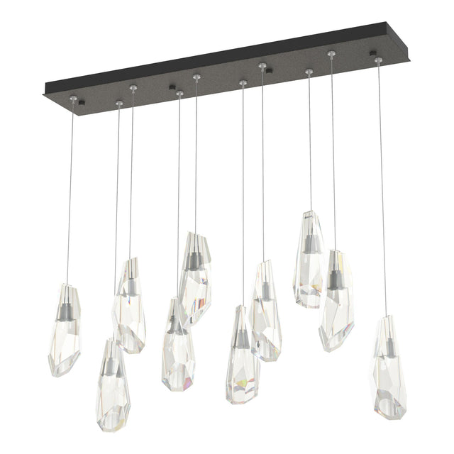Hubbardton Forge 2022 Natural Iron Crystal Standard Luma 10-Light Large Crystal Pendant