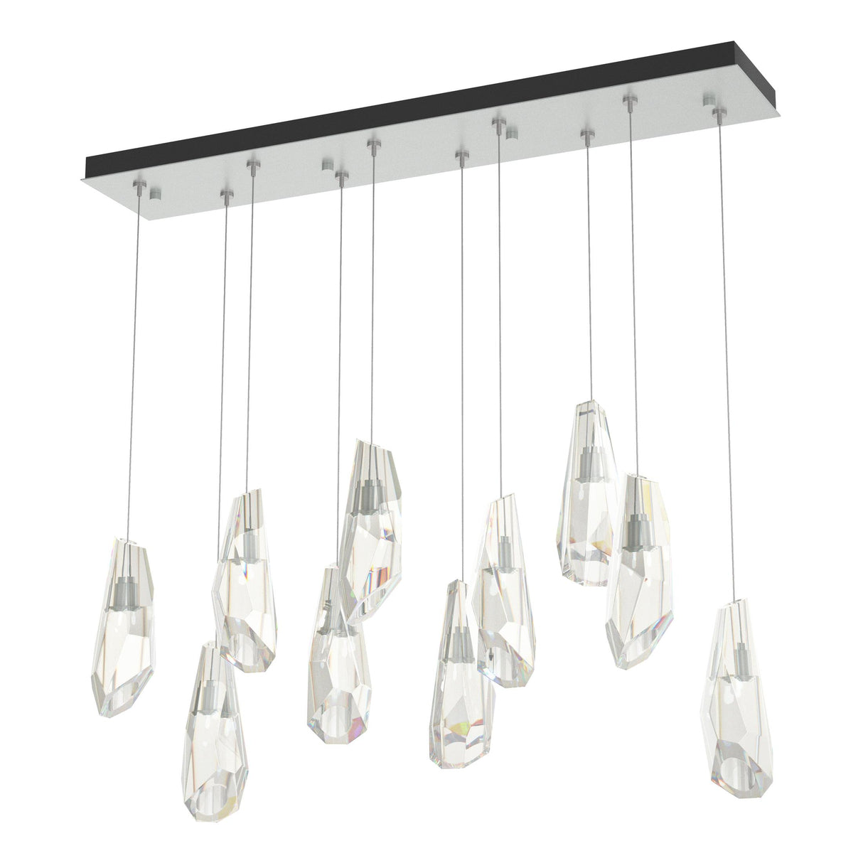 Hubbardton Forge 2022 Vintage Platinum Crystal Standard Luma 10-Light Large Crystal Pendant