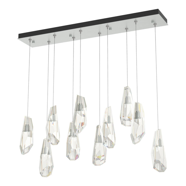 Hubbardton Forge 2022 Vintage Platinum Crystal Standard Luma 10-Light Large Crystal Pendant