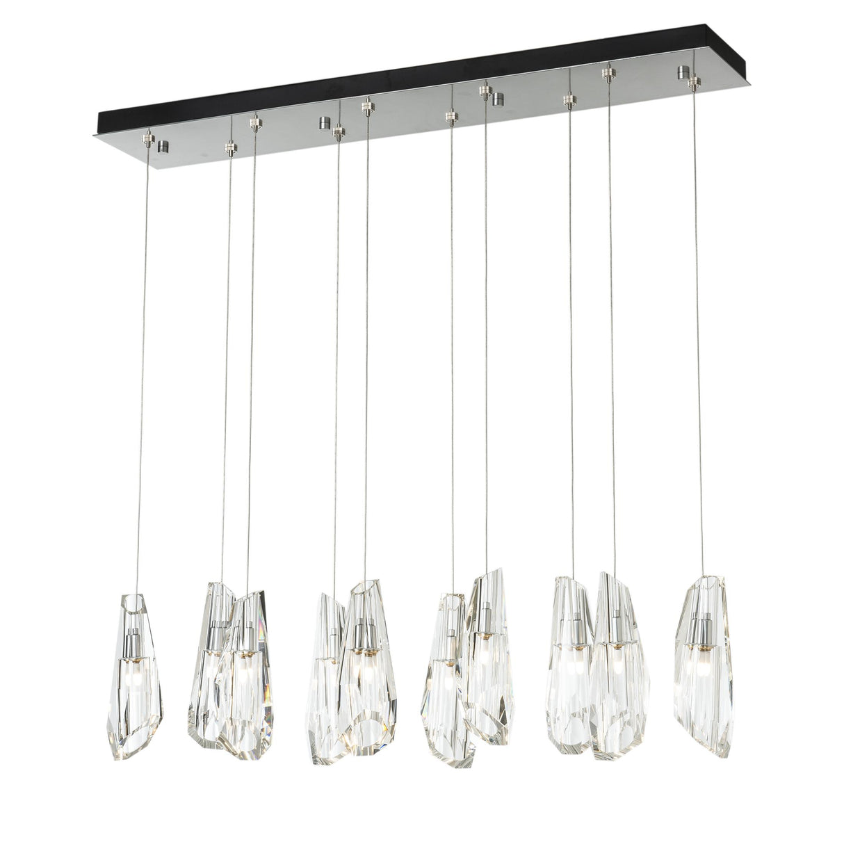 Hubbardton Forge 2022 Sterling Crystal Standard Luma 10-Light Large Crystal Pendant
