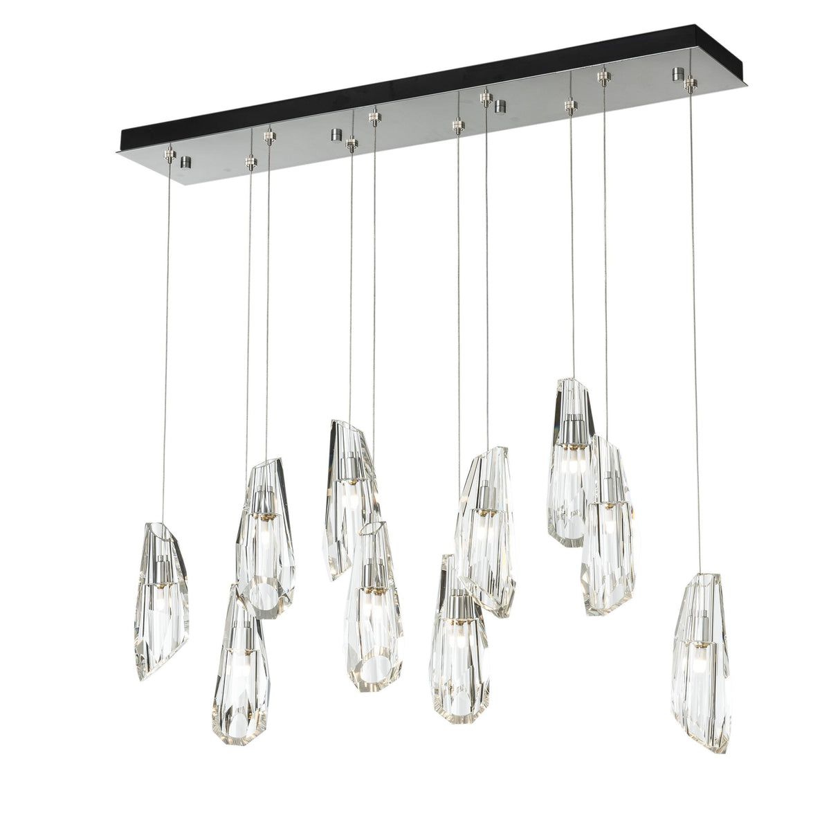 Hubbardton Forge 2022 Sterling Crystal Standard Luma 10-Light Large Crystal Pendant