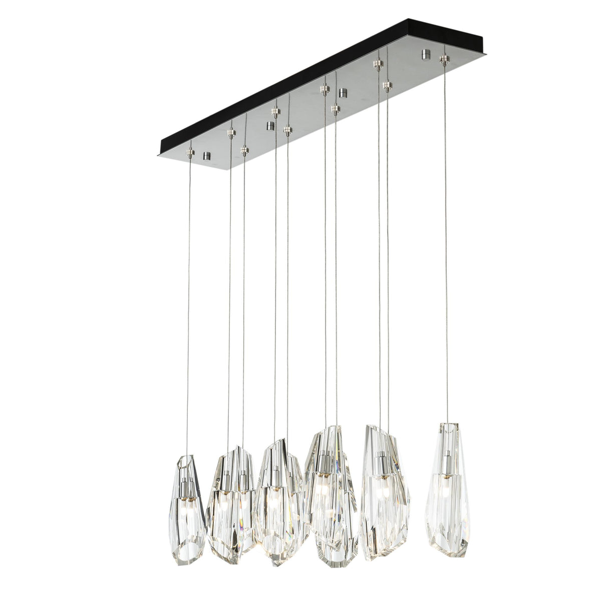 Hubbardton Forge 2022 Sterling Crystal Standard Luma 10-Light Large Crystal Pendant