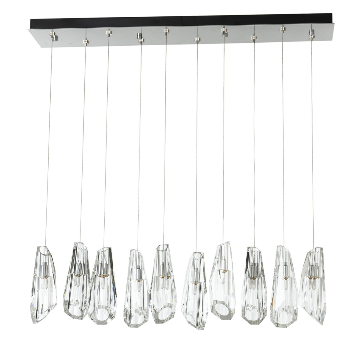 Hubbardton Forge 2022 Sterling Crystal Standard Luma 10-Light Large Crystal Pendant