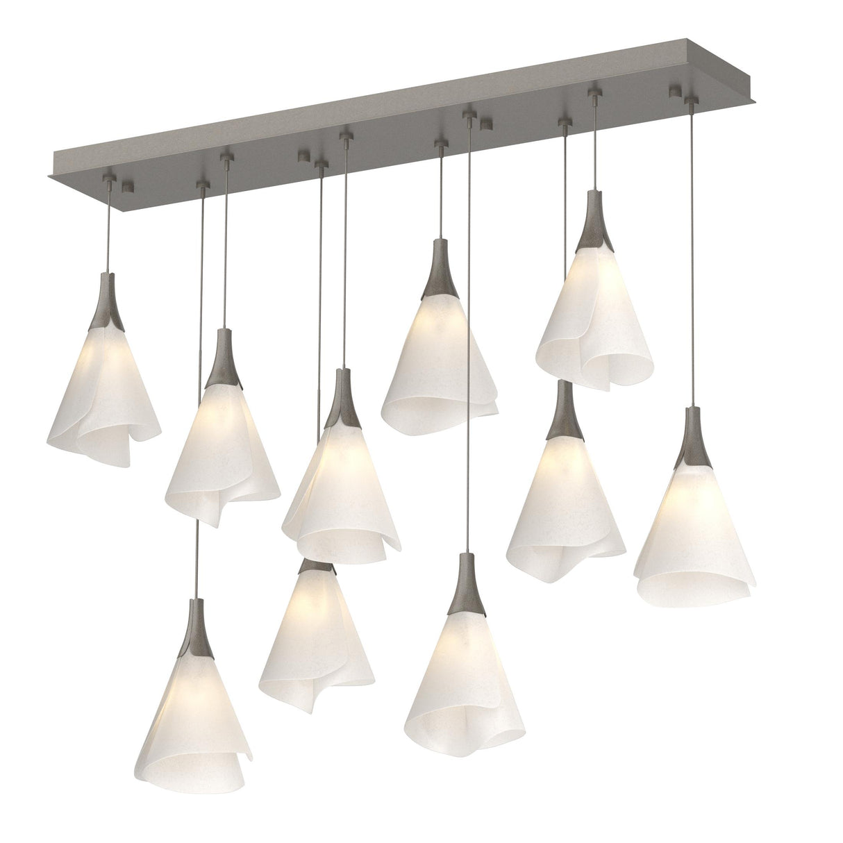 Hubbardton Forge 2022 Dark Smoke Spun Frost (SH) Standard Mobius 10-Light Pendant