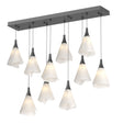 Hubbardton Forge 2022 Black Spun Frost (SH) Standard Mobius 10-Light Pendant