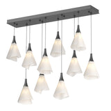 Hubbardton Forge 2022 Black Spun Frost (SH) Standard Mobius 10-Light Pendant