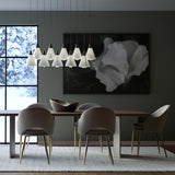 Hubbardton Forge 2022 Black Spun Frost (SH) Standard Mobius 10-Light Pendant
