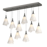 Hubbardton Forge 2022 Natural Iron Spun Frost (SH) Standard Mobius 10-Light Pendant