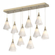 Hubbardton Forge 2022 Soft Gold Spun Frost (SH) Standard Mobius 10-Light Pendant