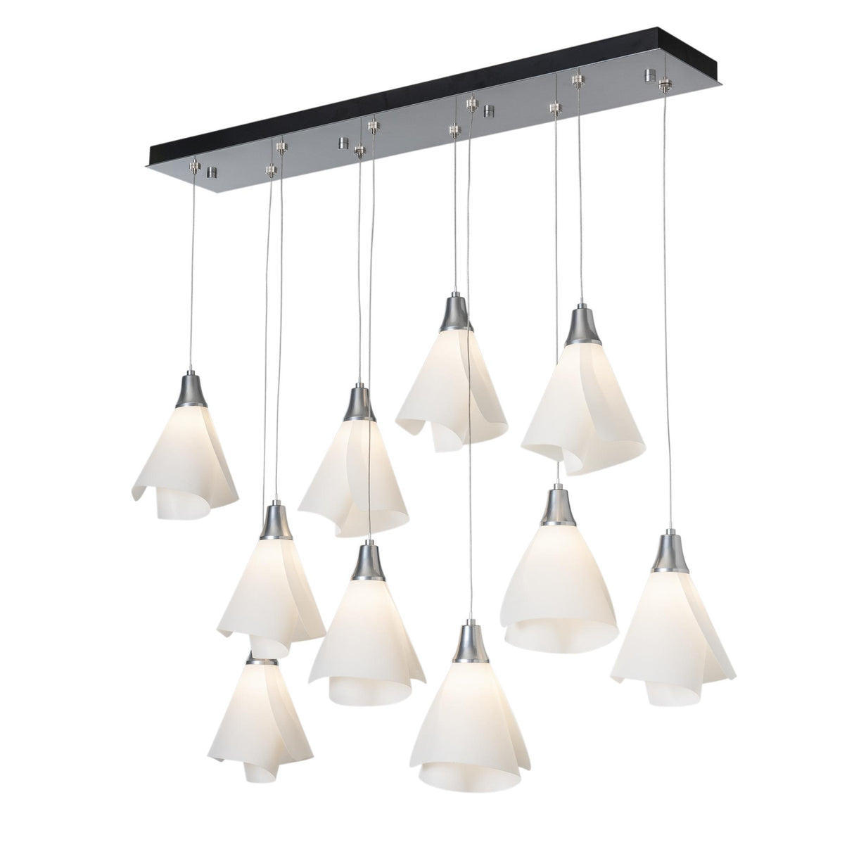 Hubbardton Forge 2022 Sterling Spun Frost (SH) Standard Mobius 10-Light Pendant