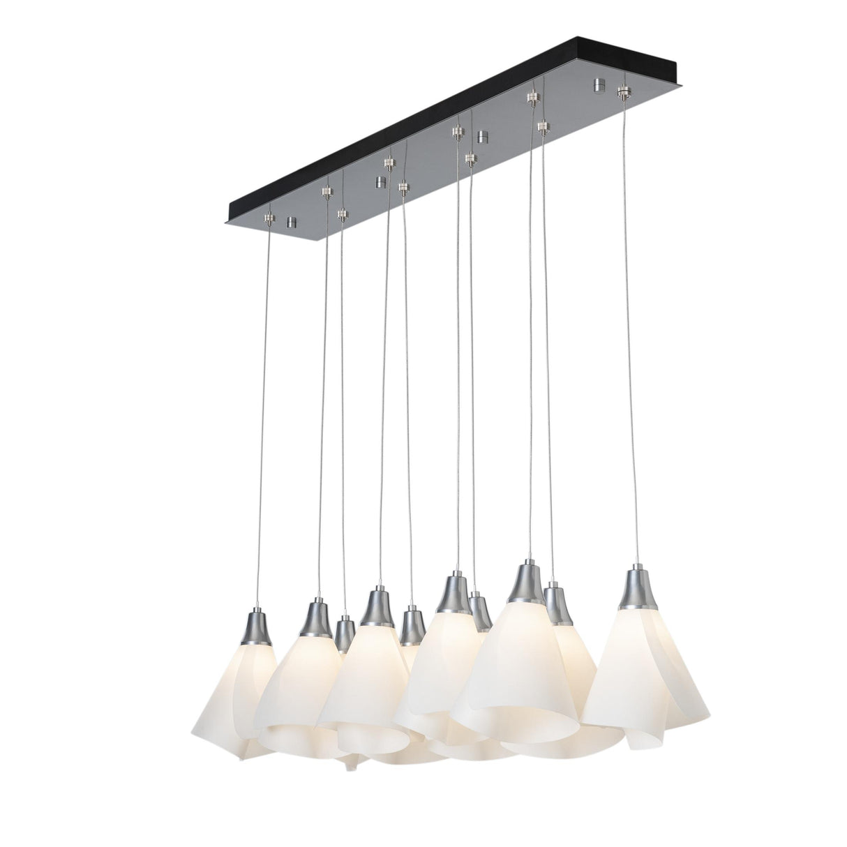 Hubbardton Forge 2022 Sterling Spun Frost (SH) Standard Mobius 10-Light Pendant