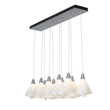 Hubbardton Forge 2022 Sterling Spun Frost (SH) Standard Mobius 10-Light Pendant