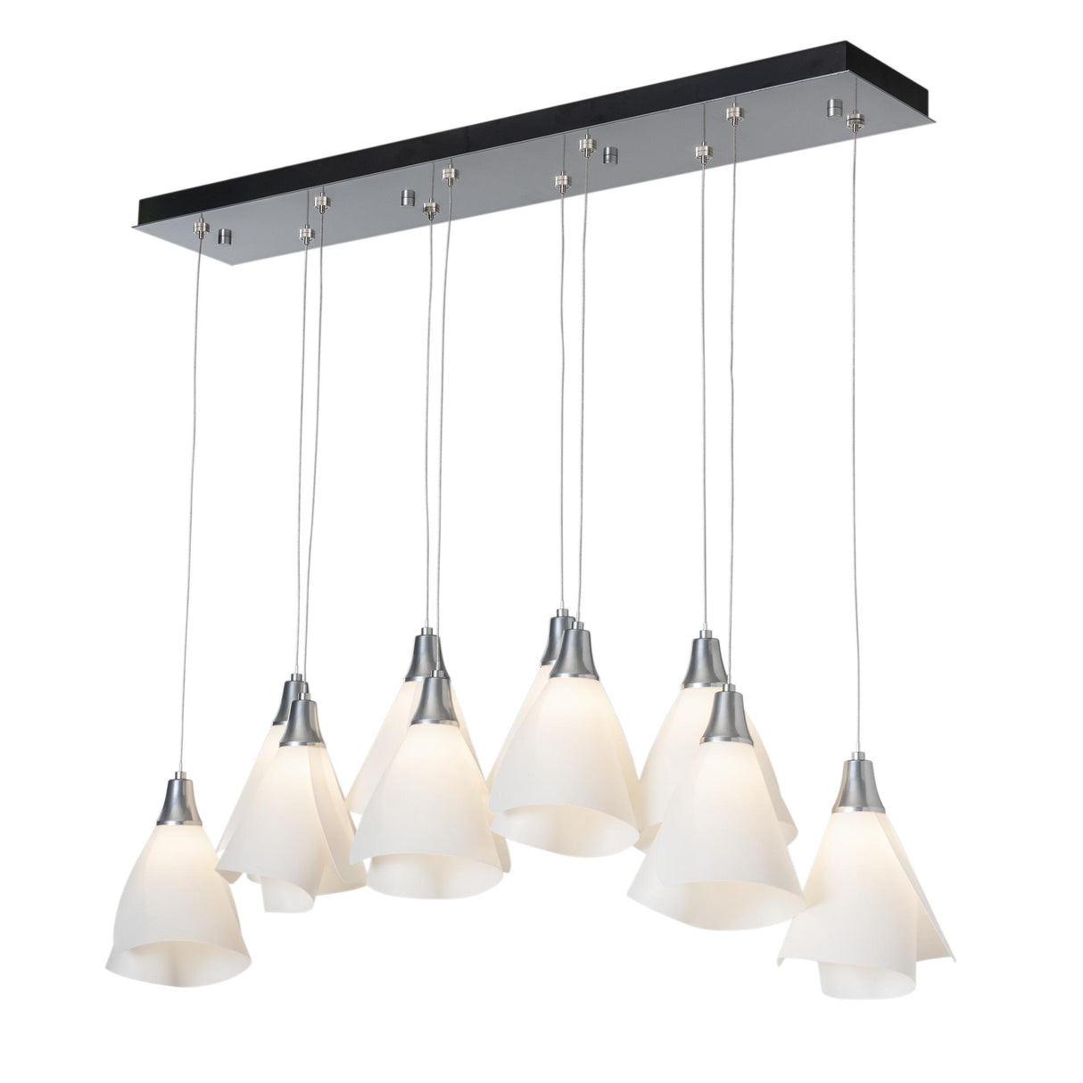 Hubbardton Forge 2022 Sterling Spun Frost (SH) Standard Mobius 10-Light Pendant