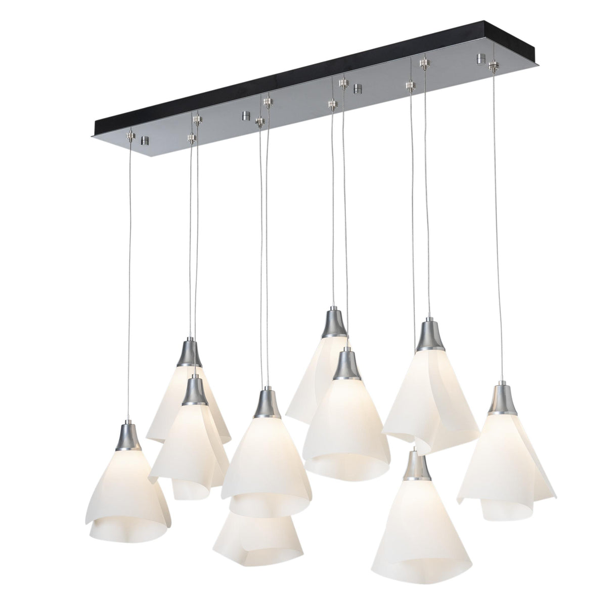 Hubbardton Forge 2022 Sterling Spun Frost (SH) Standard Mobius 10-Light Pendant