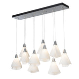 Hubbardton Forge 2022 Sterling Spun Frost (SH) Standard Mobius 10-Light Pendant
