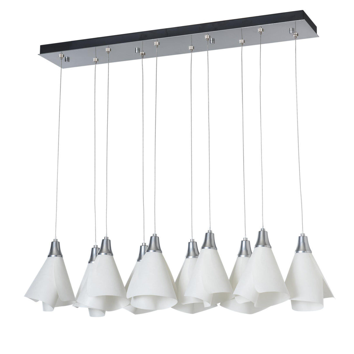 Hubbardton Forge 2022 Sterling Spun Frost (SH) Standard Mobius 10-Light Pendant