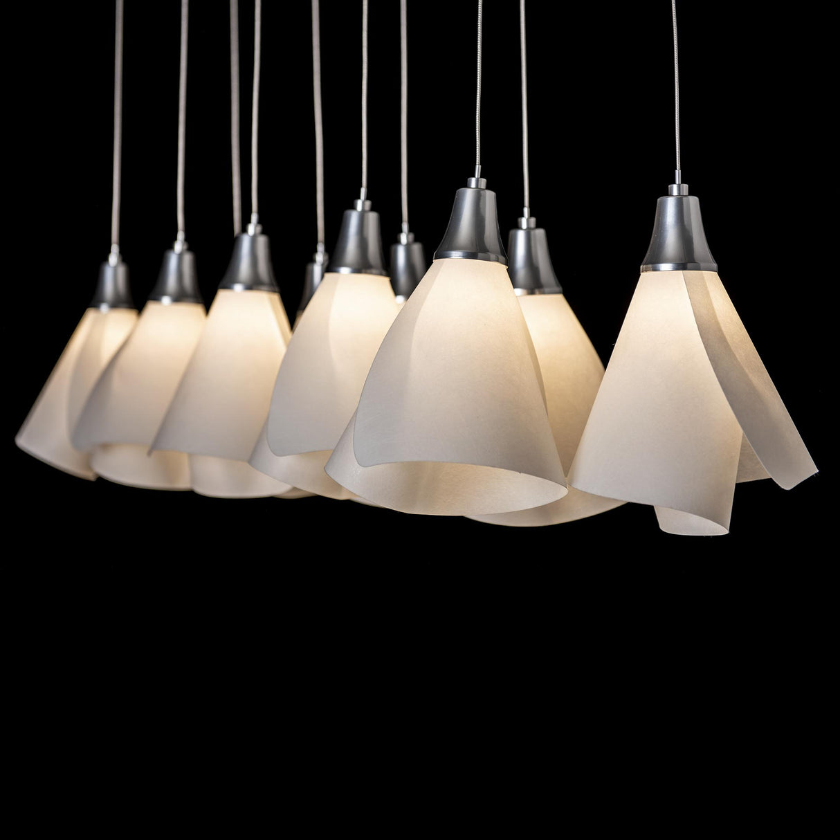 Hubbardton Forge 2022 Sterling Spun Frost (SH) Standard Mobius 10-Light Pendant