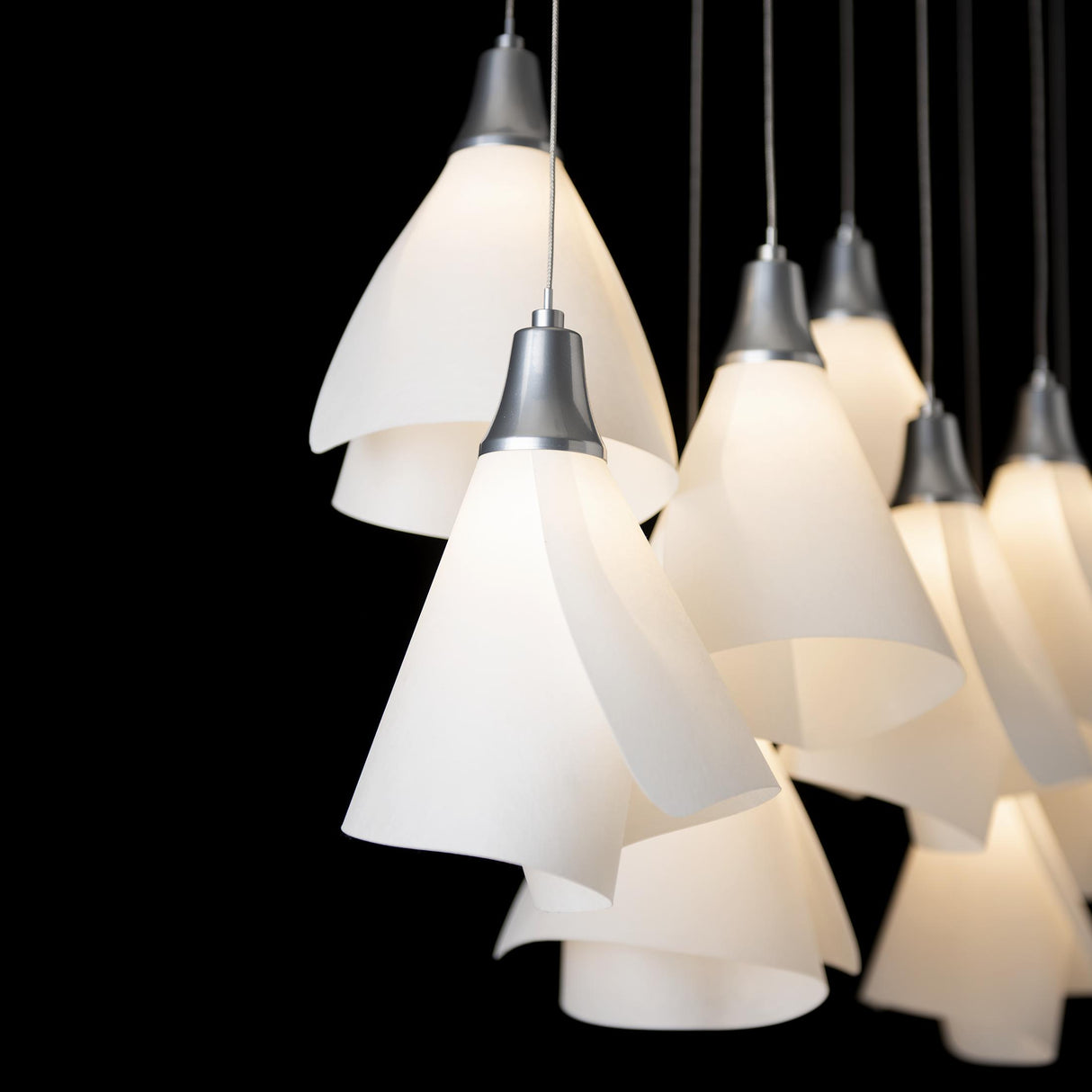 Hubbardton Forge 2022 Sterling Spun Frost (SH) Standard Mobius 10-Light Pendant