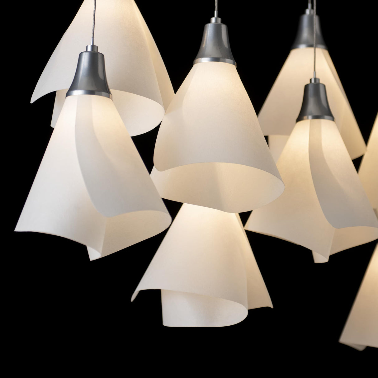 Hubbardton Forge 2022 Sterling Spun Frost (SH) Standard Mobius 10-Light Pendant
