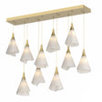 Hubbardton Forge 2022 Modern Brass Spun Frost (SH) Standard Mobius 10-Light Pendant