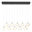 Hubbardton Forge 2022 Black Frosted Glass (FD) Standard Ume 10-Light Pendant