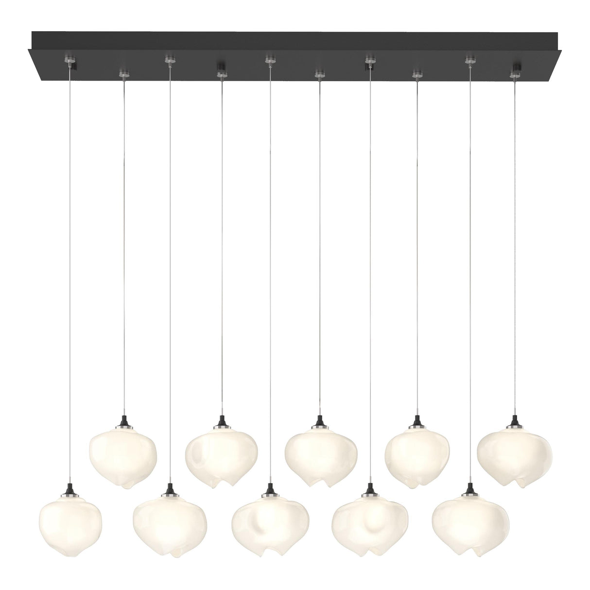 Hubbardton Forge 2022 Black Frosted Glass (FD) Standard Ume 10-Light Pendant