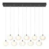 Hubbardton Forge 2022 Black Frosted Glass (FD) Standard Ume 10-Light Pendant
