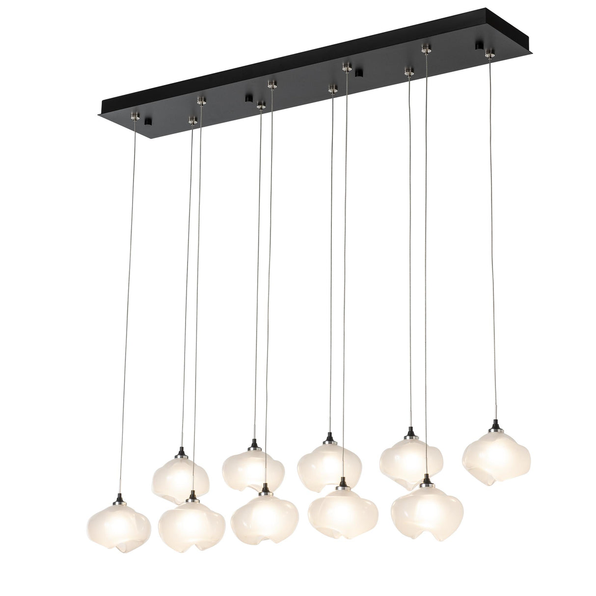 Hubbardton Forge 2022 Black Frosted Glass (FD) Standard Ume 10-Light Pendant
