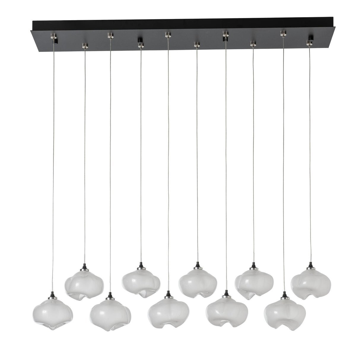 Hubbardton Forge 2022 Black Frosted Glass (FD) Standard Ume 10-Light Pendant