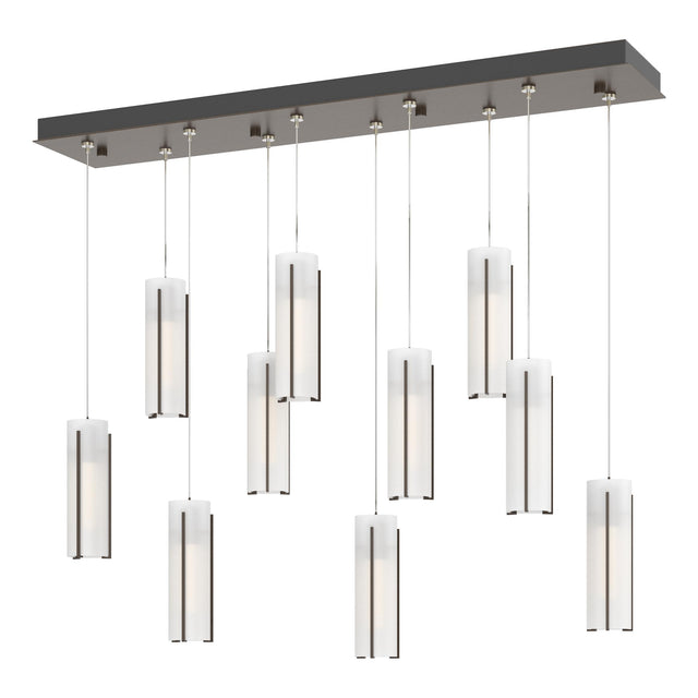Hubbardton Forge 2022 Bronze Opal Glass (GG) Standard Exos Glass 10-Light Pendant