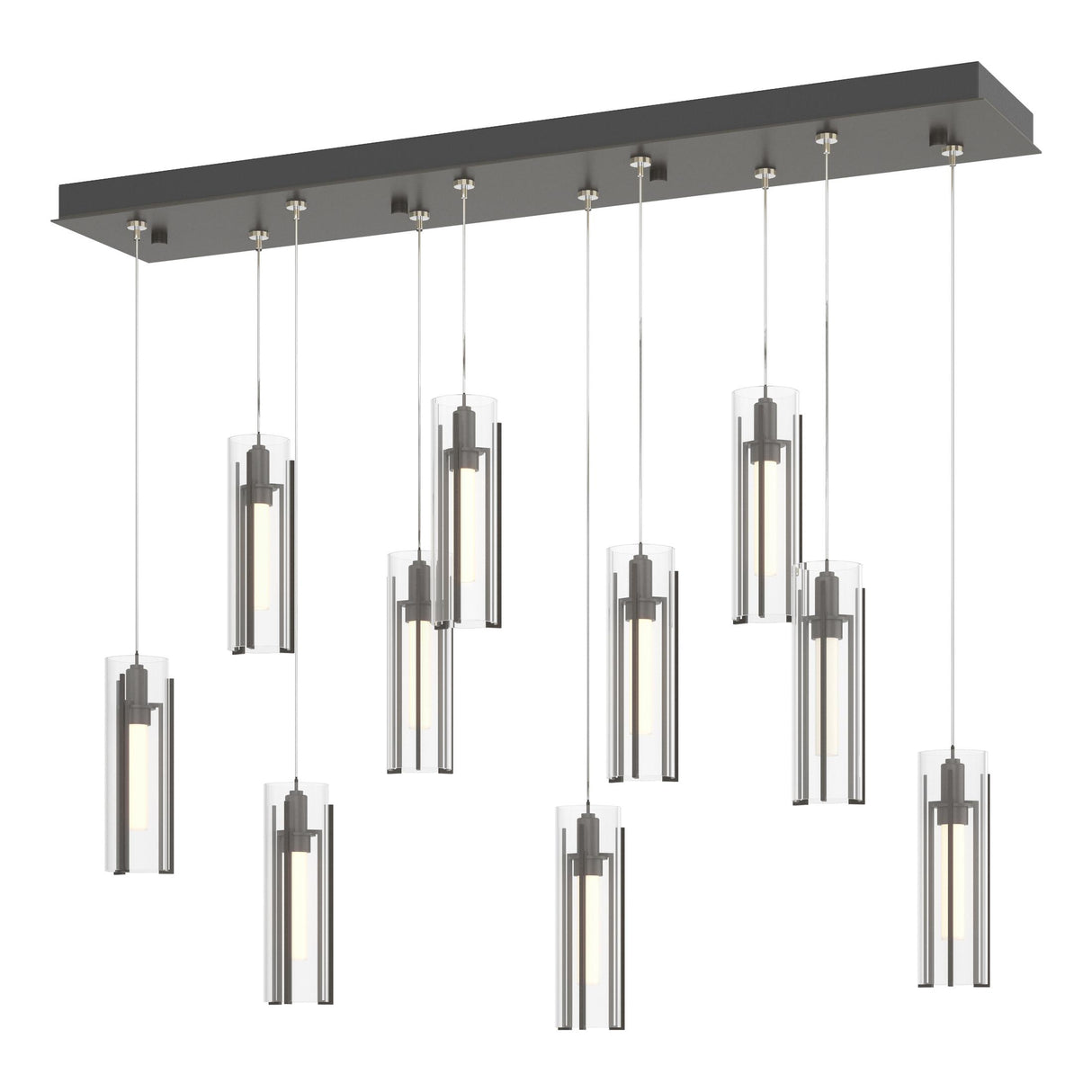 Hubbardton Forge 2022 Dark Smoke Clear Glass (ZM) Standard Exos Glass 10-Light Pendant