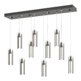 Hubbardton Forge 2022 Dark Smoke Clear Glass (ZM) Standard Exos Glass 10-Light Pendant