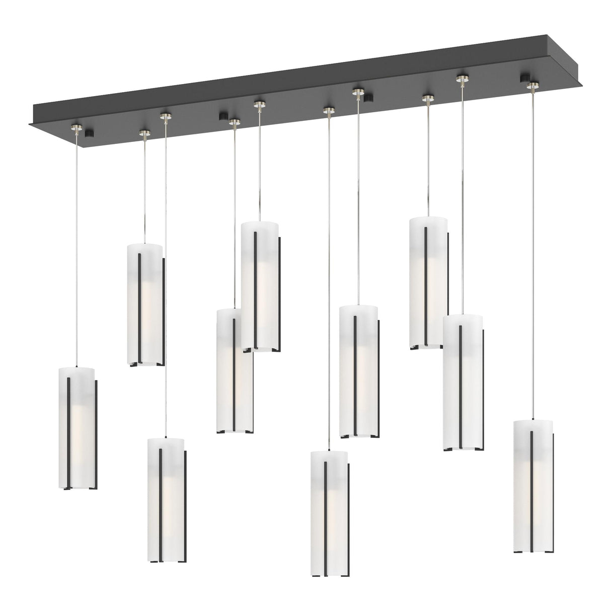 Hubbardton Forge 2022 Black Opal Glass (GG) Standard Exos Glass 10-Light Pendant