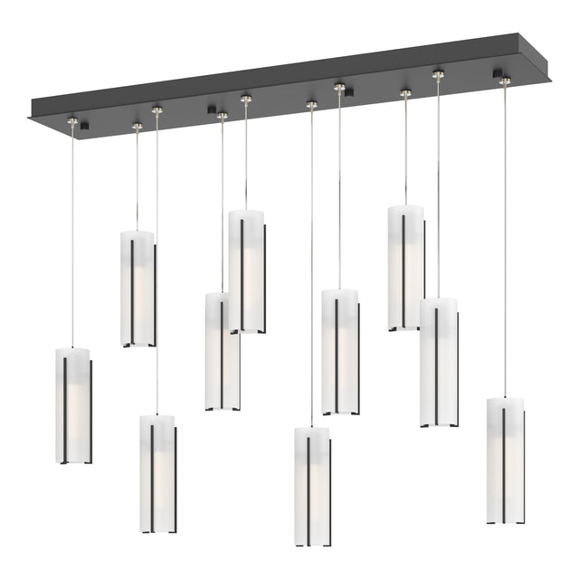 Hubbardton Forge 2022 Black Opal Glass (GG) Standard Exos Glass 10-Light Pendant