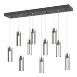 Hubbardton Forge 2022 Black Clear Glass (ZM) Standard Exos Glass 10-Light Pendant
