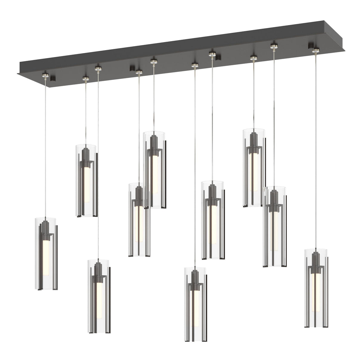 Hubbardton Forge 2022 Oil Rubbed Bronze Clear Glass (ZM) Standard Exos Glass 10-Light Pendant