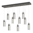 Hubbardton Forge 2022 Natural Iron Clear Glass (ZM) Standard Exos Glass 10-Light Pendant
