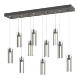 Hubbardton Forge 2022 Natural Iron Clear Glass (ZM) Standard Exos Glass 10-Light Pendant