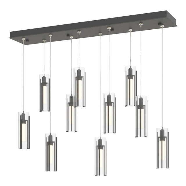 Hubbardton Forge 2022 Natural Iron Clear Glass (ZM) Standard Exos Glass 10-Light Pendant