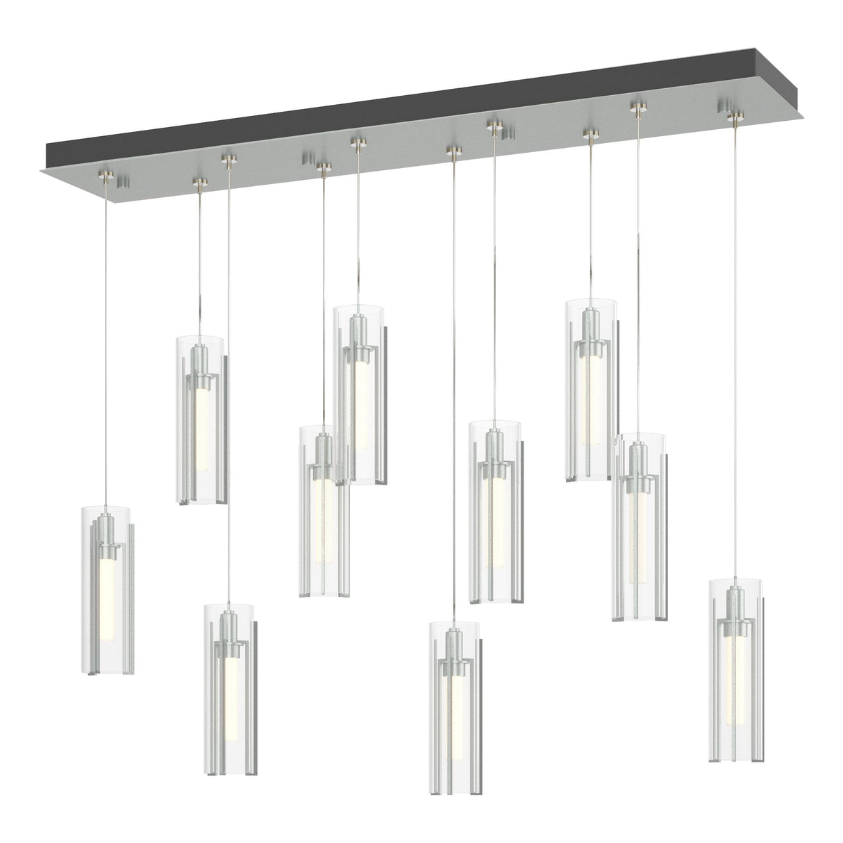 Hubbardton Forge 2022 Vintage Platinum Clear Glass (ZM) Standard Exos Glass 10-Light Pendant