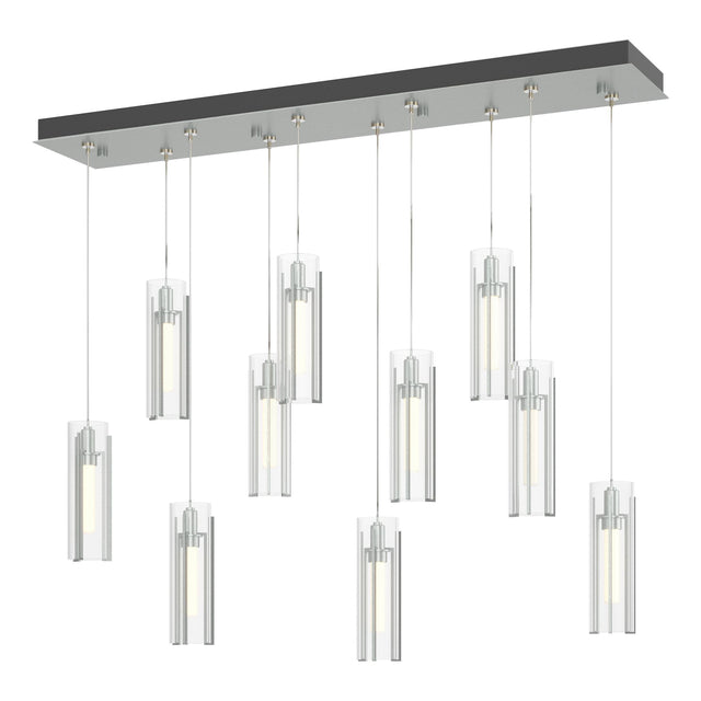 Hubbardton Forge 2022 Vintage Platinum Clear Glass (ZM) Standard Exos Glass 10-Light Pendant