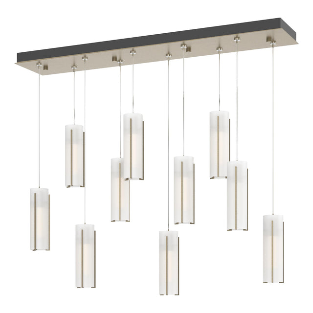 Hubbardton Forge 2022 Soft Gold Opal Glass (GG) Standard Exos Glass 10-Light Pendant