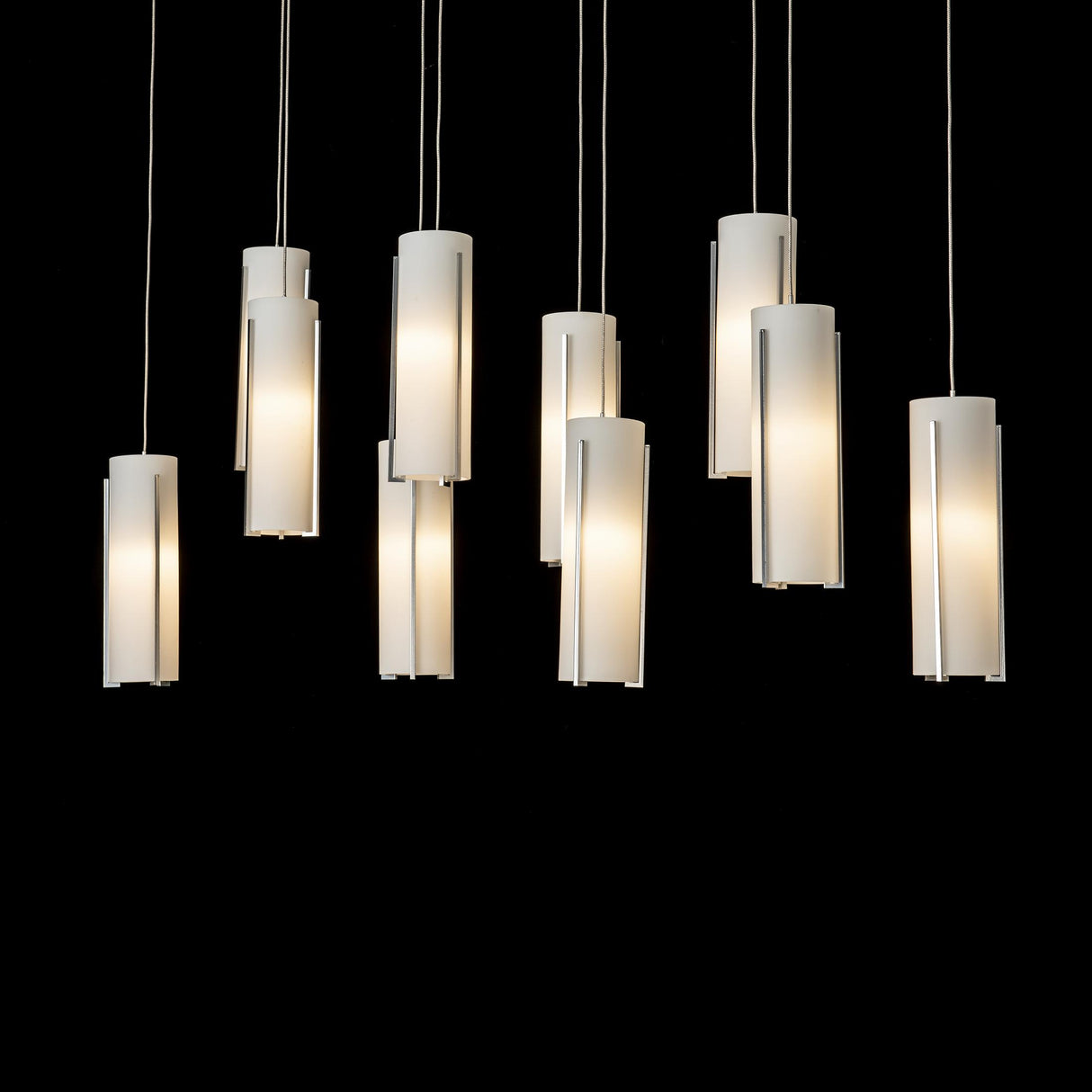 Hubbardton Forge 2022 Sterling Opal Glass (GG) Standard Exos Glass 10-Light Pendant