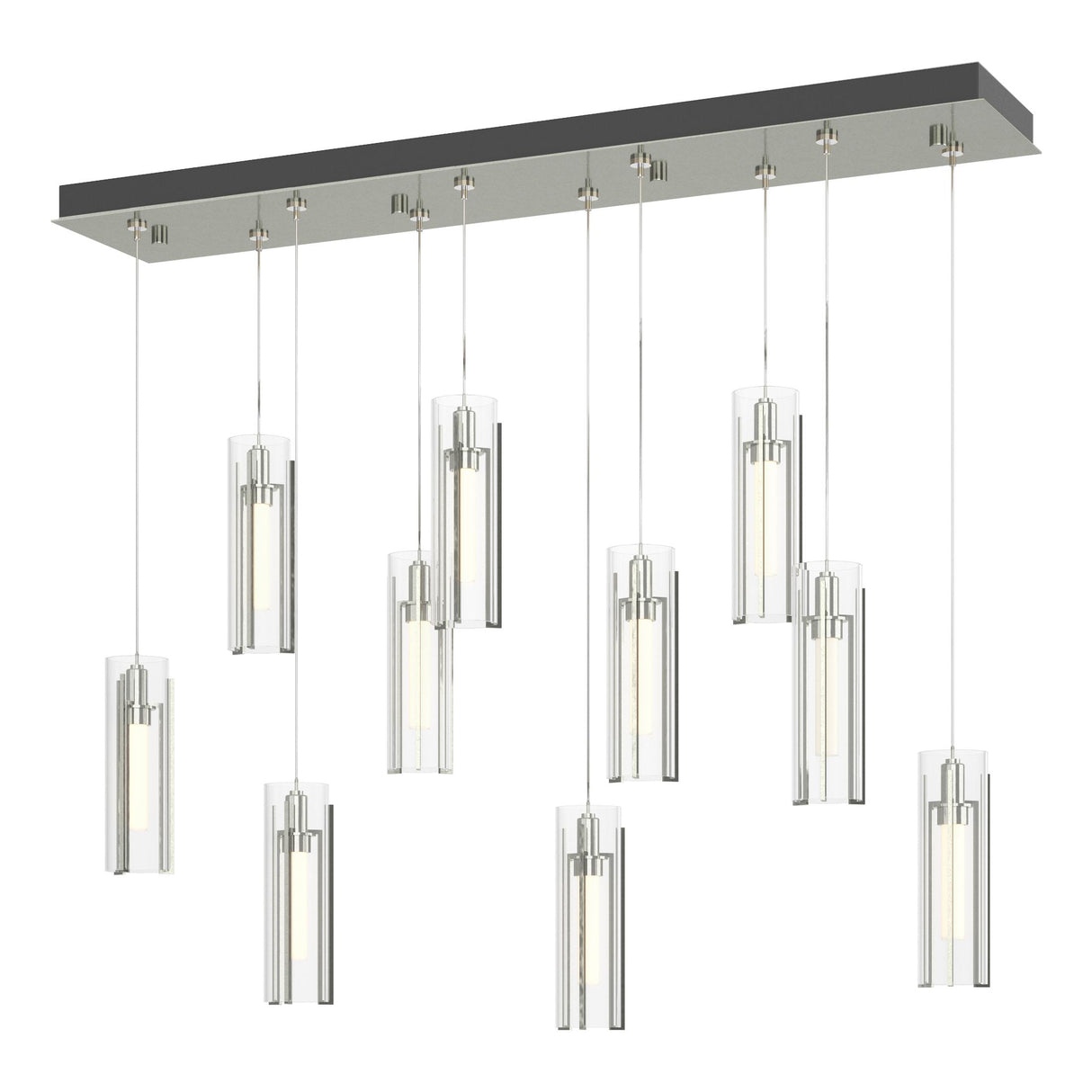 Hubbardton Forge 2022 Sterling Clear Glass (ZM) Standard Exos Glass 10-Light Pendant