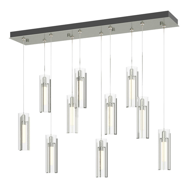 Hubbardton Forge 2022 Sterling Clear Glass (ZM) Standard Exos Glass 10-Light Pendant