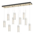 Hubbardton Forge 2022 Modern Brass Opal Glass (GG) Standard Exos Glass 10-Light Pendant