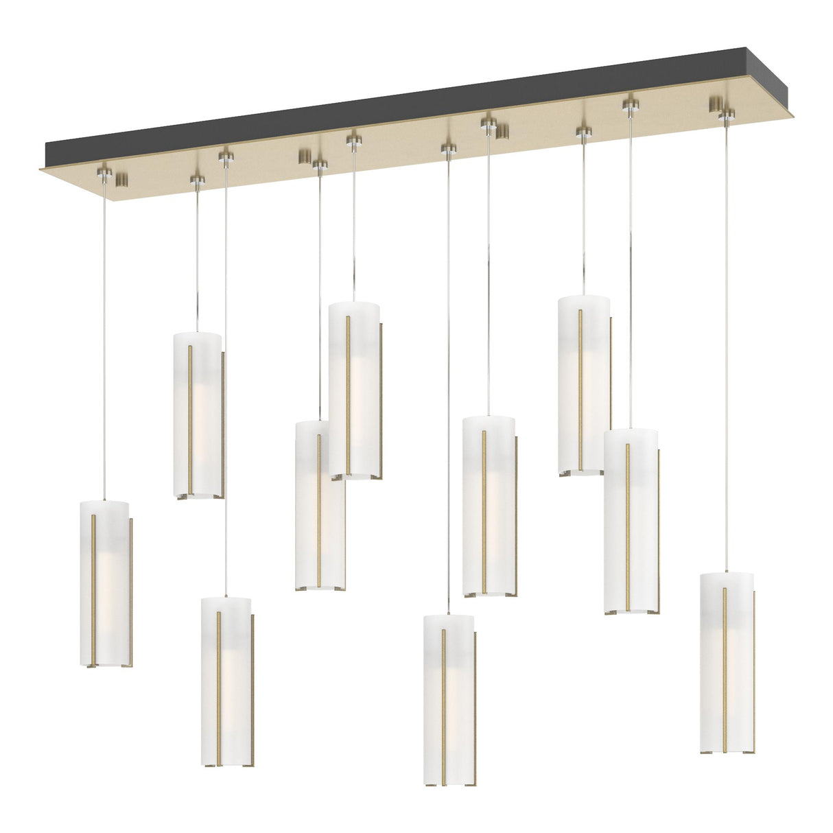 Hubbardton Forge 2022 Modern Brass Opal Glass (GG) Standard Exos Glass 10-Light Pendant