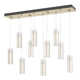 Hubbardton Forge 2022 Modern Brass Opal Glass (GG) Standard Exos Glass 10-Light Pendant