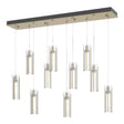 Hubbardton Forge 2022 Modern Brass Clear Glass (ZM) Standard Exos Glass 10-Light Pendant